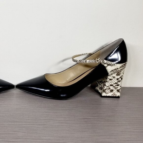 Marc Fisher Zullys Snake Embossed Mary Jane Pump, Black Leather, Womens Size 9 M - Picture 9 of 13